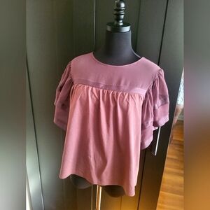 EXPRESS blouse Plum pink vs brown colored - Size Medium